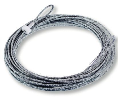 [9085] Steel cable - 13.20 m long with plastic coating 4/6 mm with two loops at the ends.