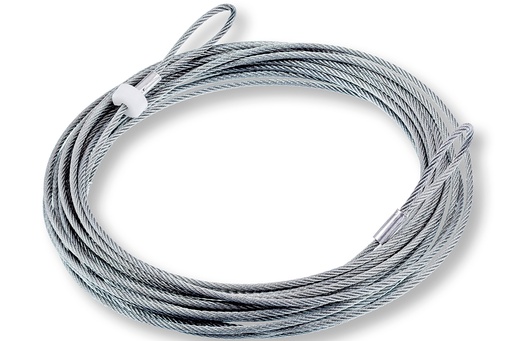 [9082] Câble acier - 4mm - 11,70 m - avec deux boucles