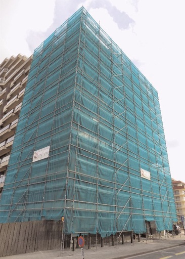 Scaffolding net - 75 g/m² - PE - 3.07 x 50 m - buttonhole strips every 75 cm