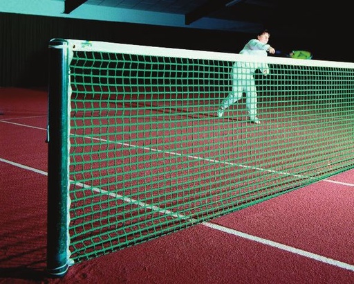 Tennisnet enkele topmazen - 2.5mm PES - 12,72m x 1,07 m - met staalkabel van 13,20m 