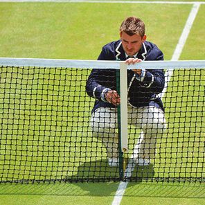 [8041-06] Tennisnet enkele topmazen - 4mm PP - 12,72m x 1,07 m - met staalkabel van 13,20m - zwart