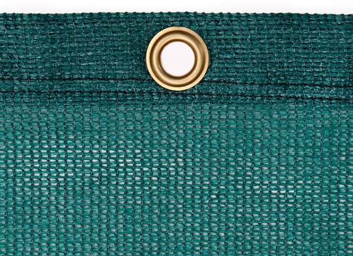 [715-015] Tennis-Windschutznetz - 150 g/m² PE - 12m x 2m - dunkelgrün - inkl. Simplexhaken