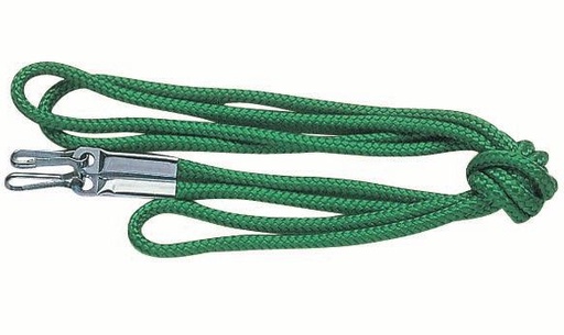 [9093-01] Tennis drag net tow rope - PP 10 mm - with galvanized clamp eyes and snap hooks - green