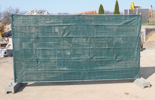 Treillis d'occultation de chantier - 1,75 m x 3,40 m - 150 g/m² - perméable au vent - tissu de bandelettes PE - avec oeillets sur les quatre coins