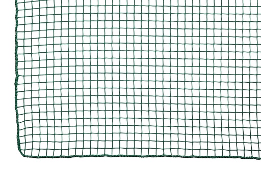 [200-025-015] Net - 2,5 mm PP knooploos - maas 2.5 cm - donkergroen - omzoomd