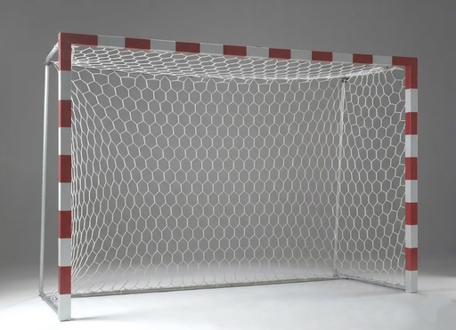 [108-02] Handbal / Zaalvoetbal doelnetten 6-hoekige mazen - 3,75 mm PP - 3,10 m breed, 2,10 m hoog, diepte 0,80 m boven en 1,00 m onder - wit