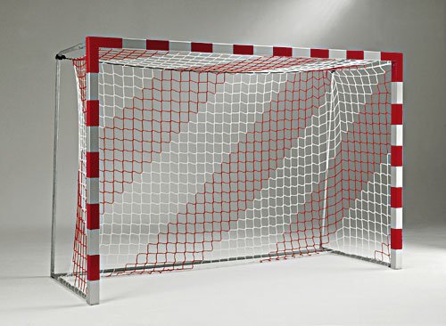Filets de but de handball bicolores - 3,10 m x 2,10 m - profondeur haut 0,80 m, bas 1,00 m - 4 mm PP