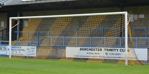 Tweekleurige voetbaldoelnetten - 4 mm PP - 7,50 m breed, 2,5 m hoog, diepte 0,80 m boven en 2,00 m onder