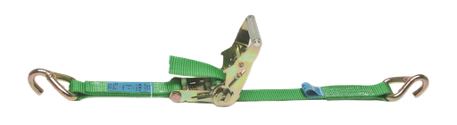 [5511-035-LM] lashing strap in 2 pieces - 35 mm - with heavy-duty ratchet - single hooks - 3000 kg